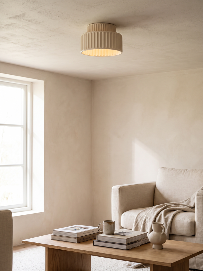 Nordic Ripple Ceiling Light, Soft Light, Low Profile