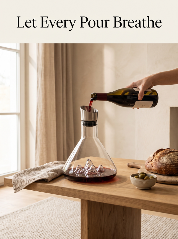 Crystal Wine Decanter with Aerator, Let Every Pour Breathe