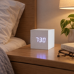 Tove Wooden LED Cube Clock - White, White Light