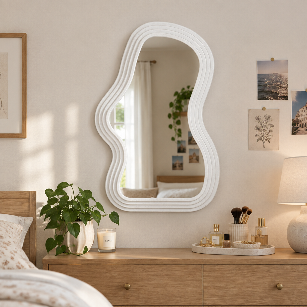 Nimbus Cloud-Shaped Wall Mirror - White B
