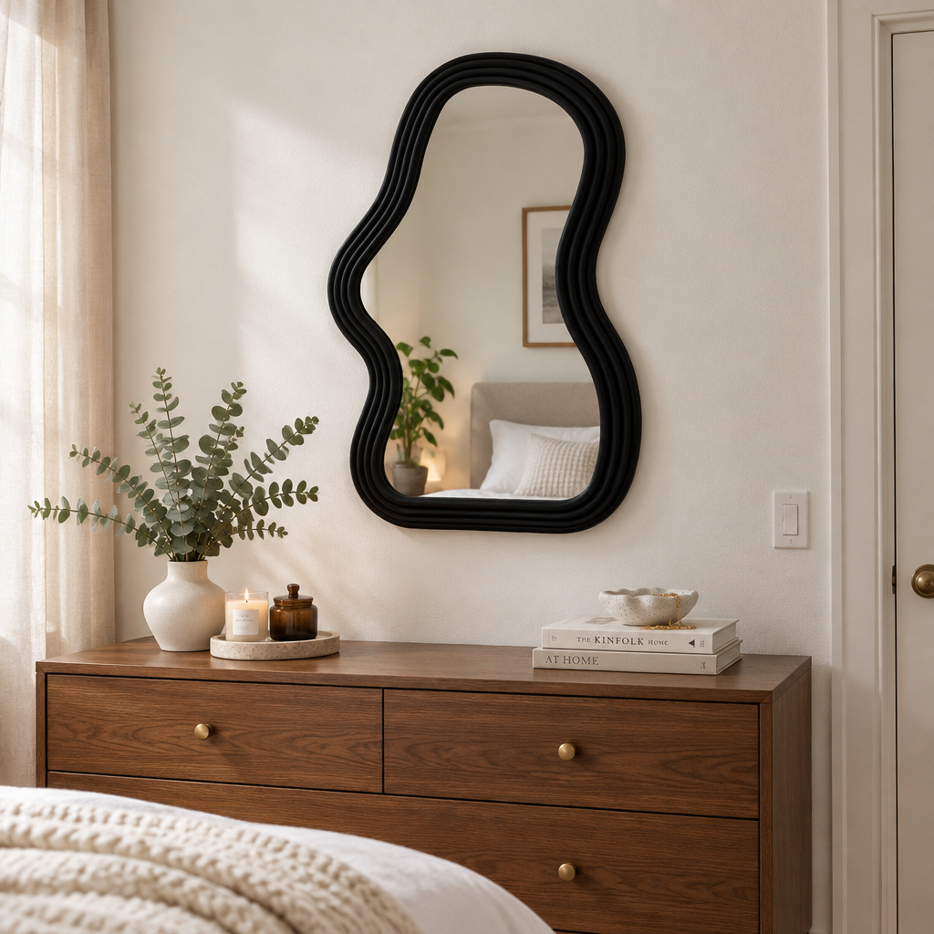 Nimbus Cloud-Shaped Wall Mirror - Black B