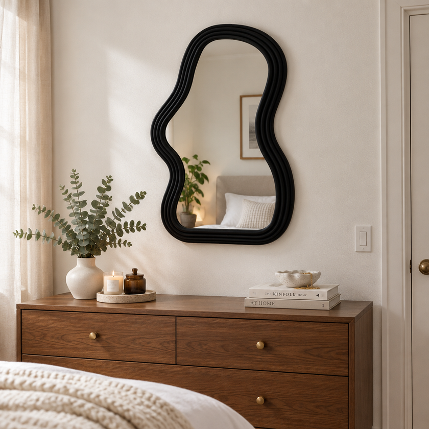 Nimbus Cloud-Shaped Wall Mirror - Black B