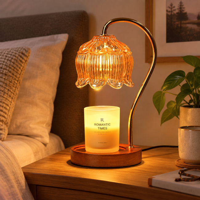 Iris Petal Glass Candle Warmer Lamp - B