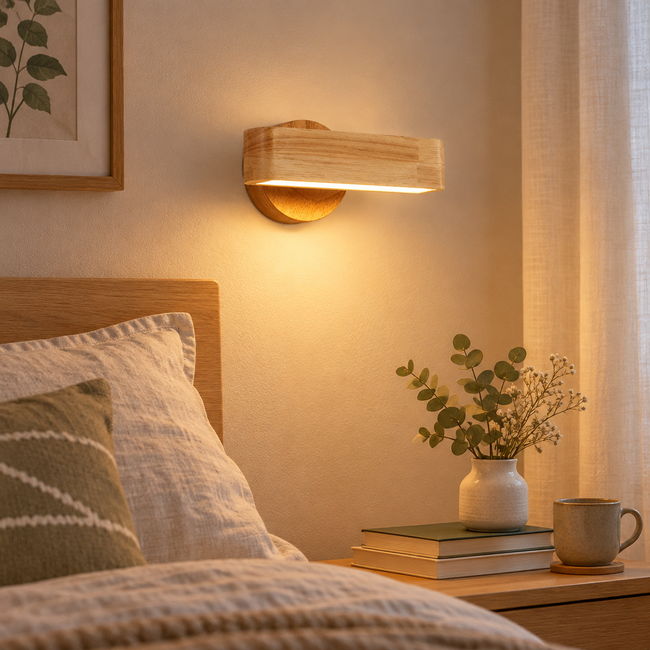 Kumo Rotating Wood Wall Lamp - Wood