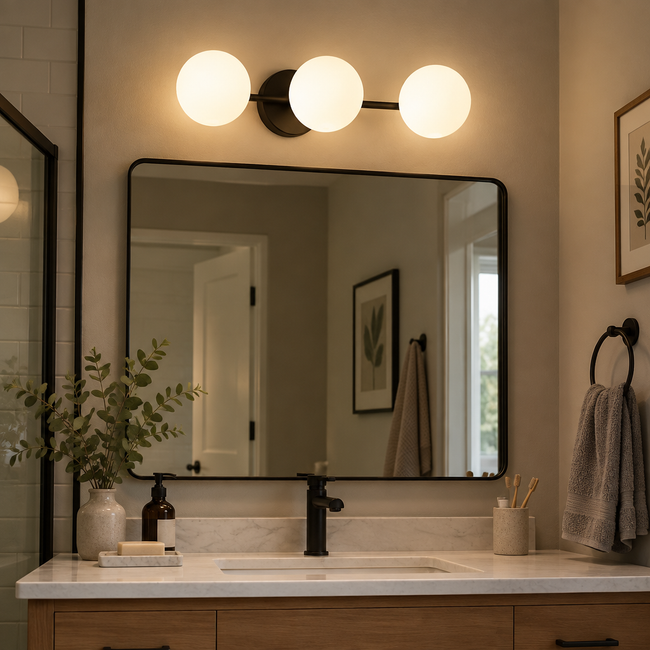 Alva Three-Globe Wall Light - Black