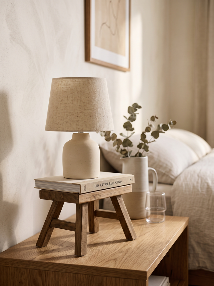 Solid Elm Wood Display Stool, Warm Wood for Any Room
