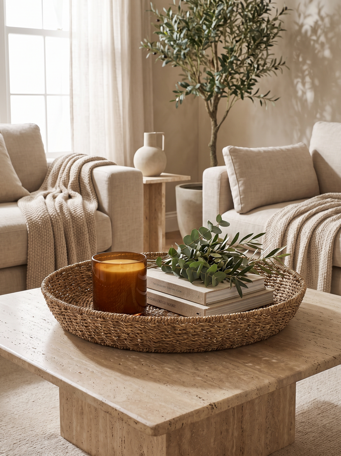 Large Natural Seagrass Tray, Room for a Fuller Display