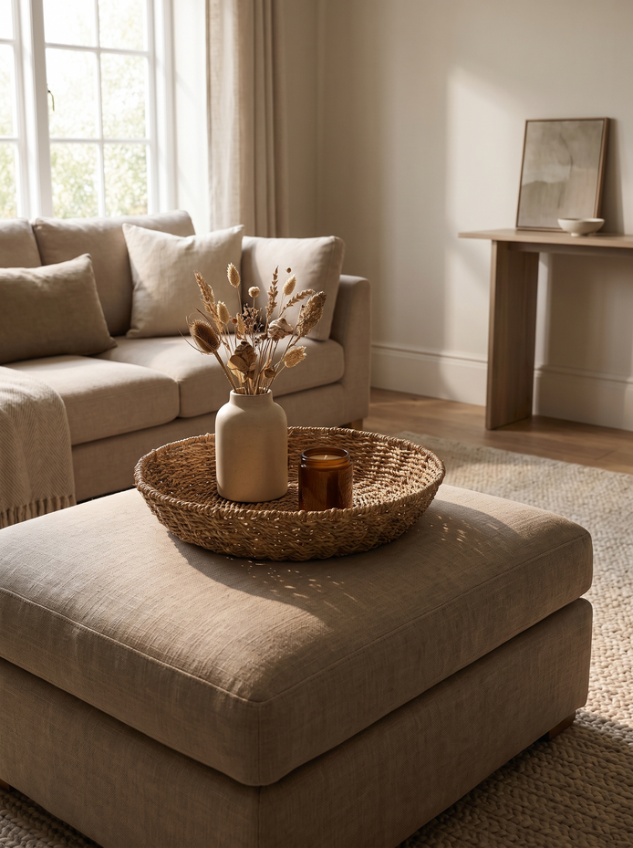 Large Natural Seagrass Tray, Easy to Lift and Clear