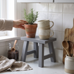 Grey Solid Pine Display Stool