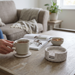 White Rattan Coaster Set of 4