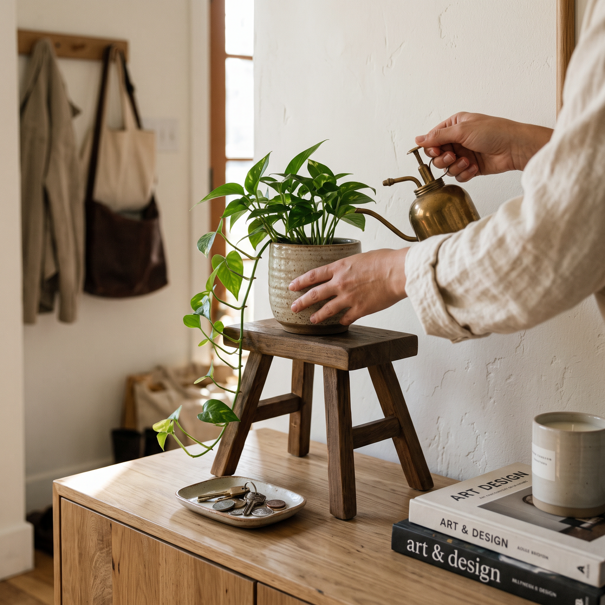 Solid Elm Wood Display Stool
