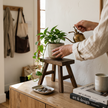 Solid Elm Wood Display Stool