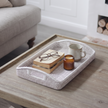 White Handwoven Rattan Tray