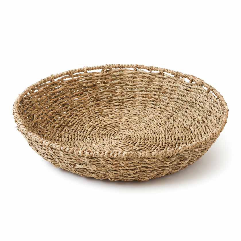 Large Natural Seagrass Tray on white background