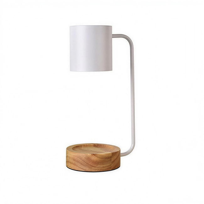Hana Dimmable Wood & Metal Table Lamp in White