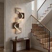 Wave Pattern LED Wall Art Light shown in a home interior