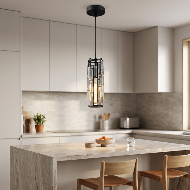 Mini Crystal Pendant Light shown in a home interior