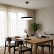 Round LED Ring Pendant Light shown in a home interior