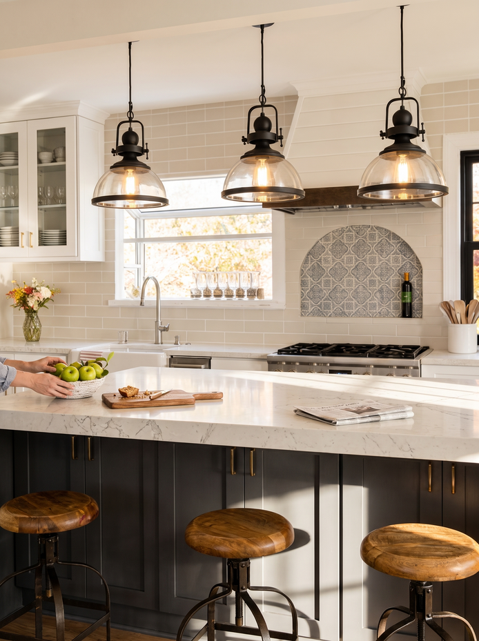 Clear Glass Bowl Pendant Light Brighter Than Its Size
