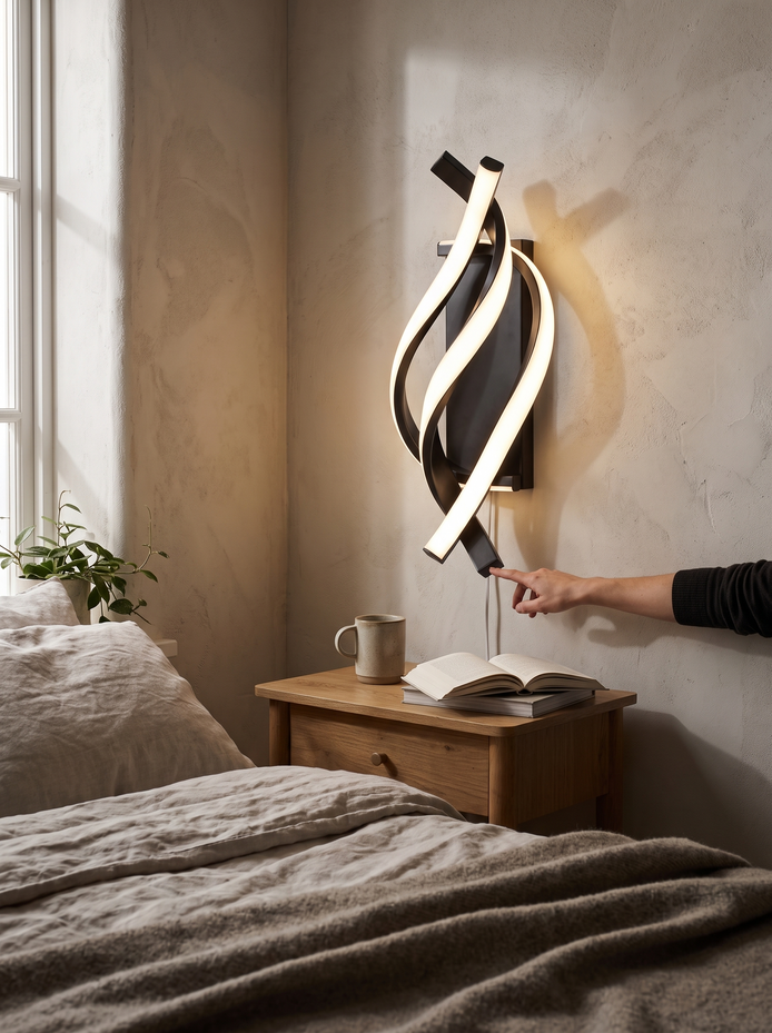 Spiral LED Wall Sconce A Line Turned Into Sculpture