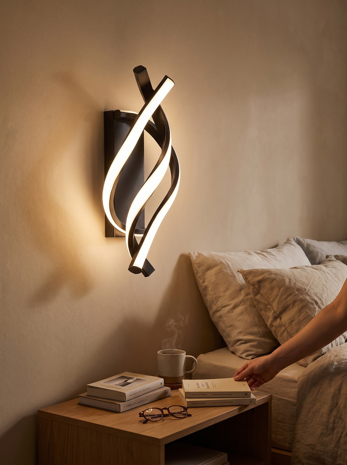 Spiral LED Wall Sconce Light That Washes the Wall