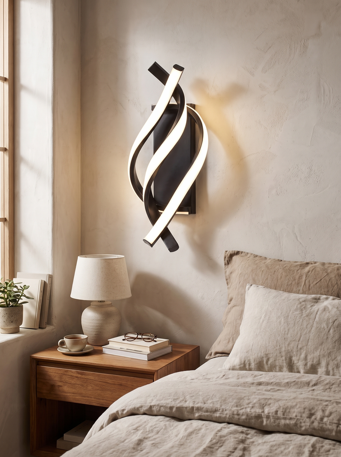 Spiral LED Wall Sconce Set the Tone for Each Room