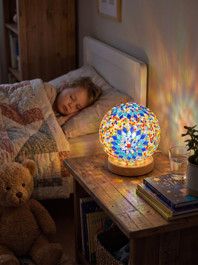 Stained Glass Mosaic Table Lamp A Gentle Night Light