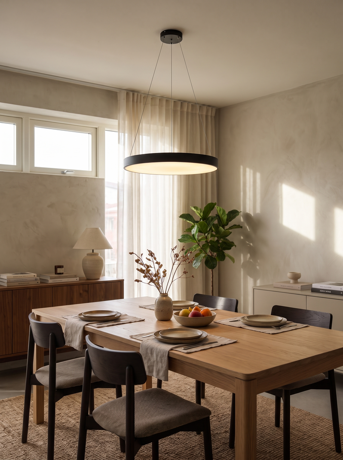 Round LED Ring Pendant Light Tune Light to the Task