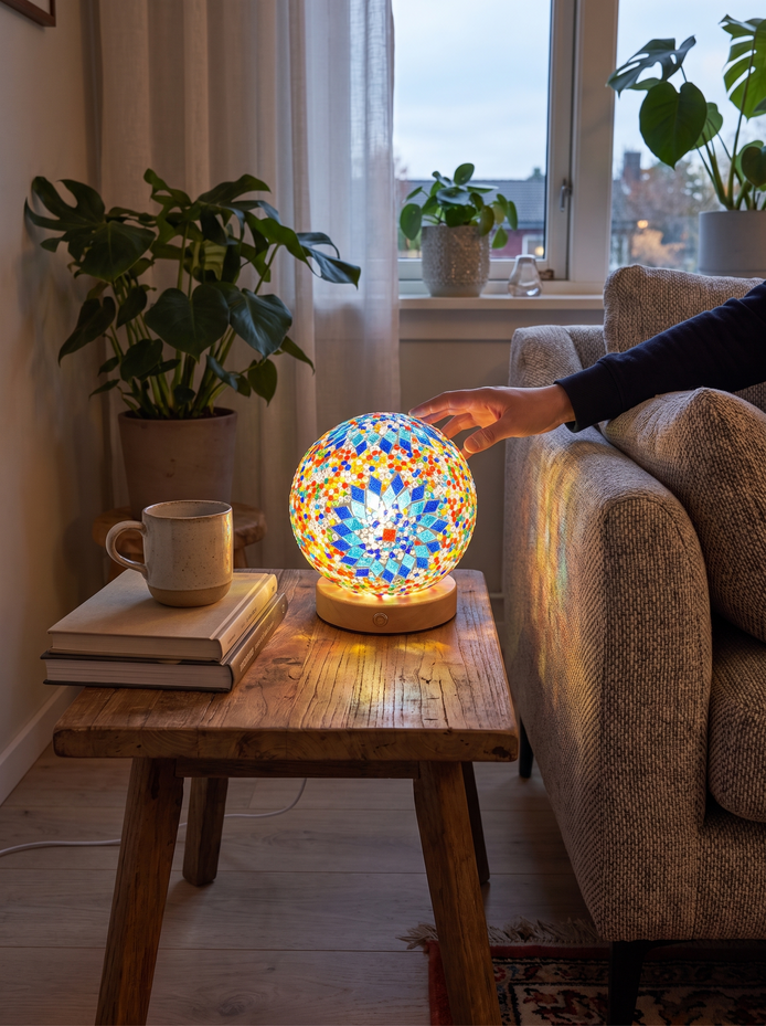 Stained Glass Mosaic Table Lamp Small Lamp, Big Personality