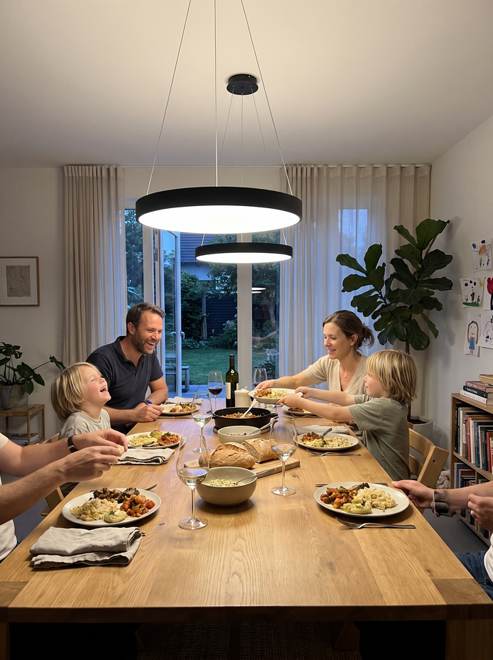 Round LED Ring Pendant Light Hang One or Layer Several