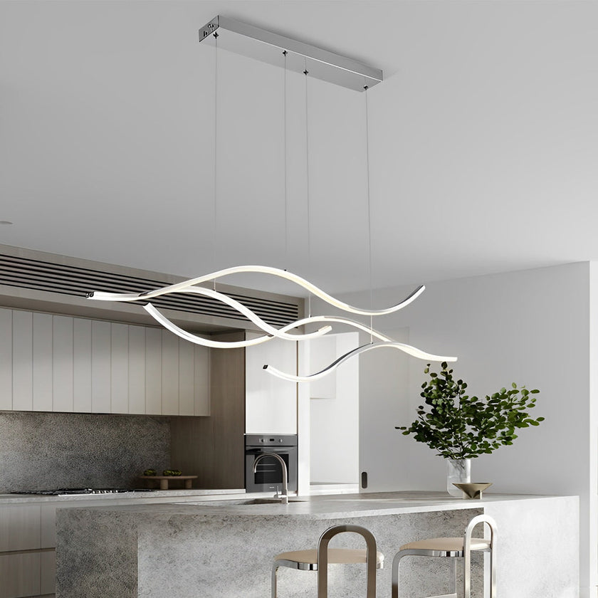 Wavy LED Linear Pendant Light