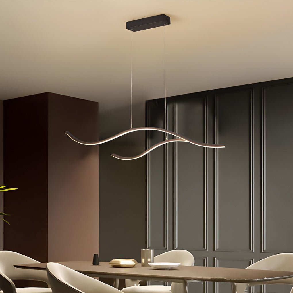 Wavy LED Linear Pendant Light