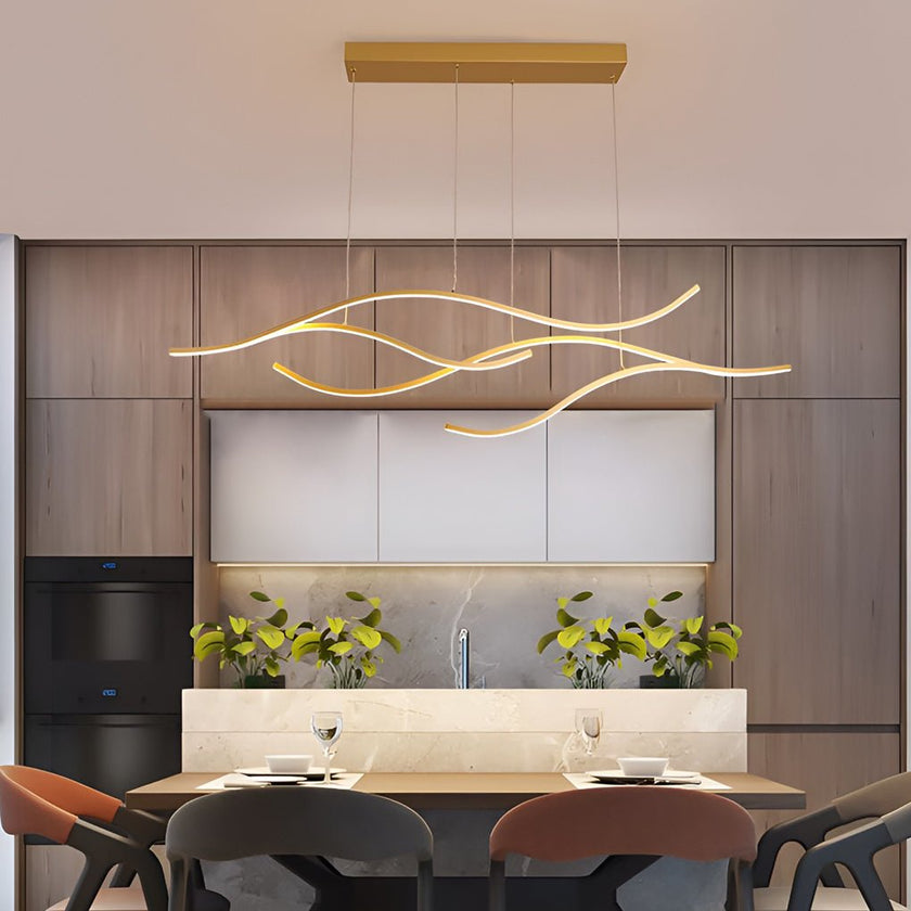 Wavy LED Linear Pendant Light