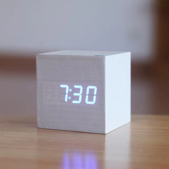 Modern Digital Wood Cube Clock