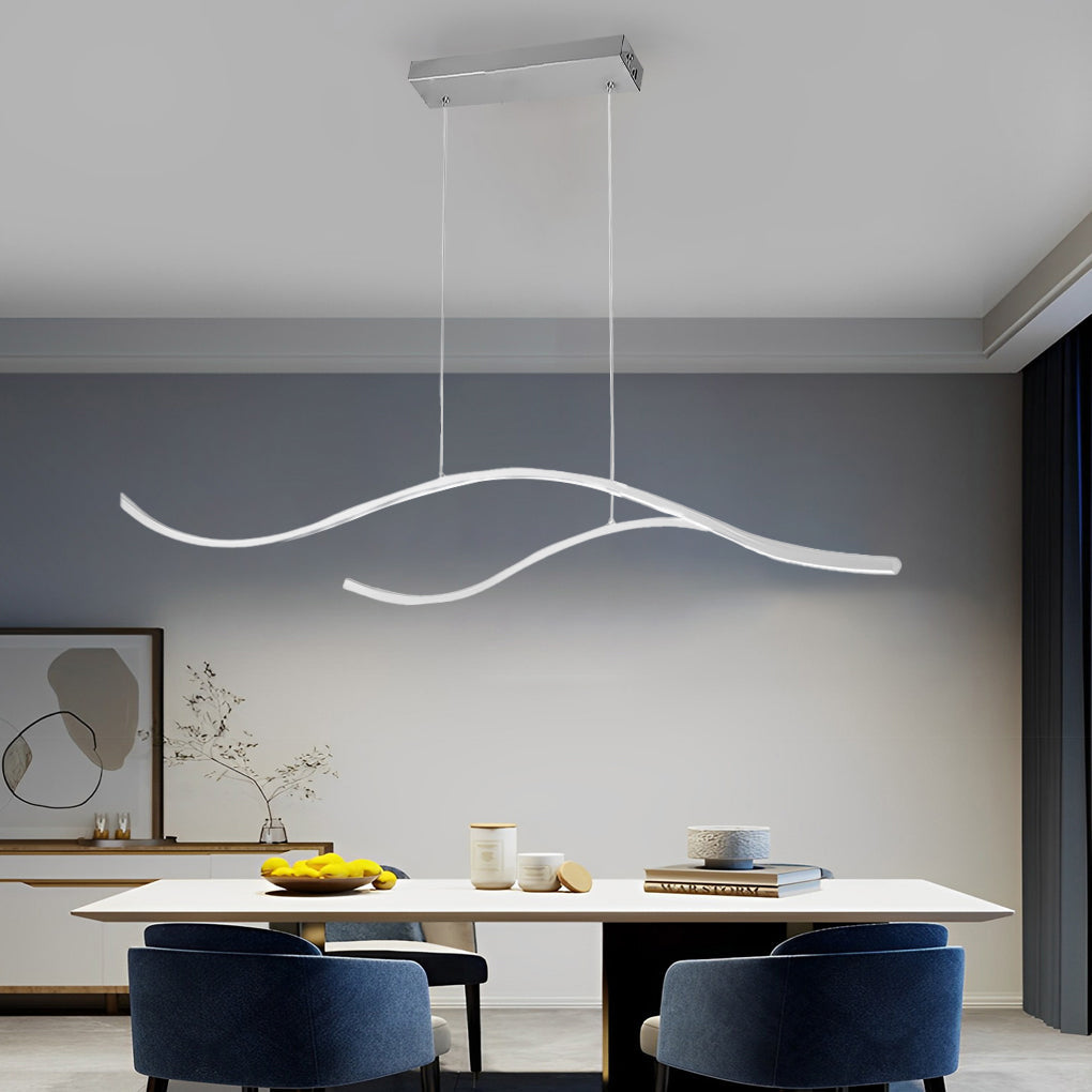 Wavy LED Linear Pendant Light
