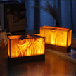 Wood Cube LED Table Lamp