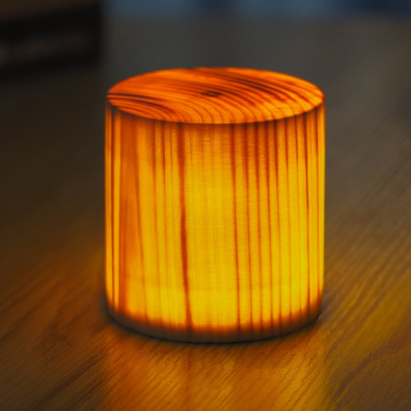 Wood Cube LED Table Lamp