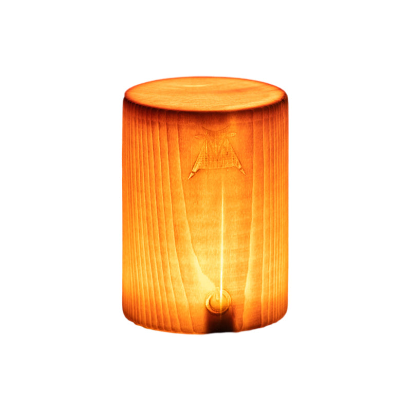 Wood Cube LED Table Lamp