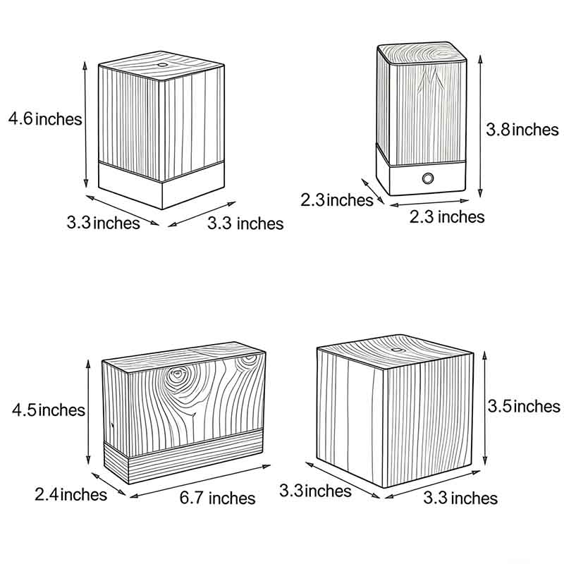 Wood Cube LED Table Lamp