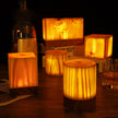 Wood Cube LED Table Lamp
