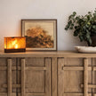 Wood Cube LED Table Lamp